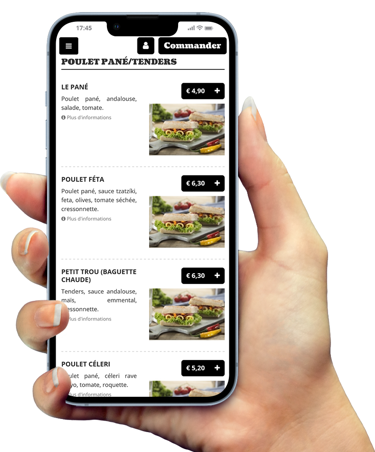 Exemple de notre application sur smartphone